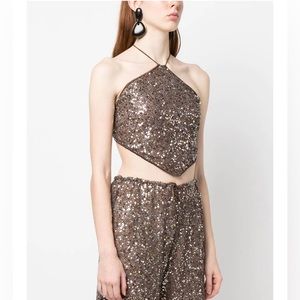 NWT Oséree Sequin Embellished Top
